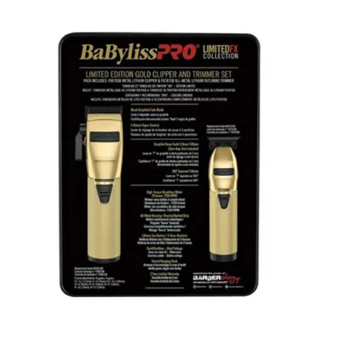 Babyliss pro límited FX set  edition gold clipper and trimmer - Imagen 4