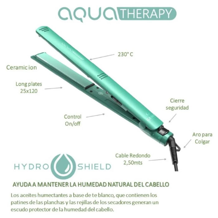 Plancha de pelo gama therapy hydro shield - Imagen 5
